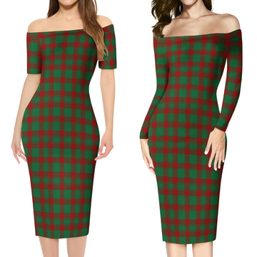 Donachie Tartan Off Shoulder Lady Dress Women's Dress - Tartan Vibes Clothing