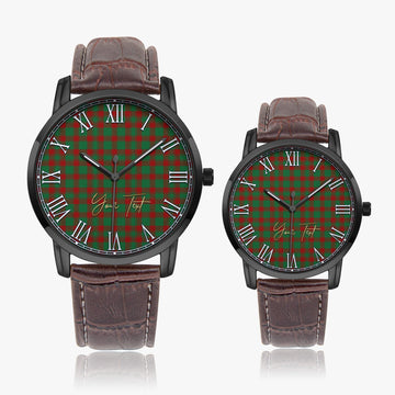 Donachie Tartan Personalized Your Text Leather Trap Quartz Watch - Tartan Vibes Clothing