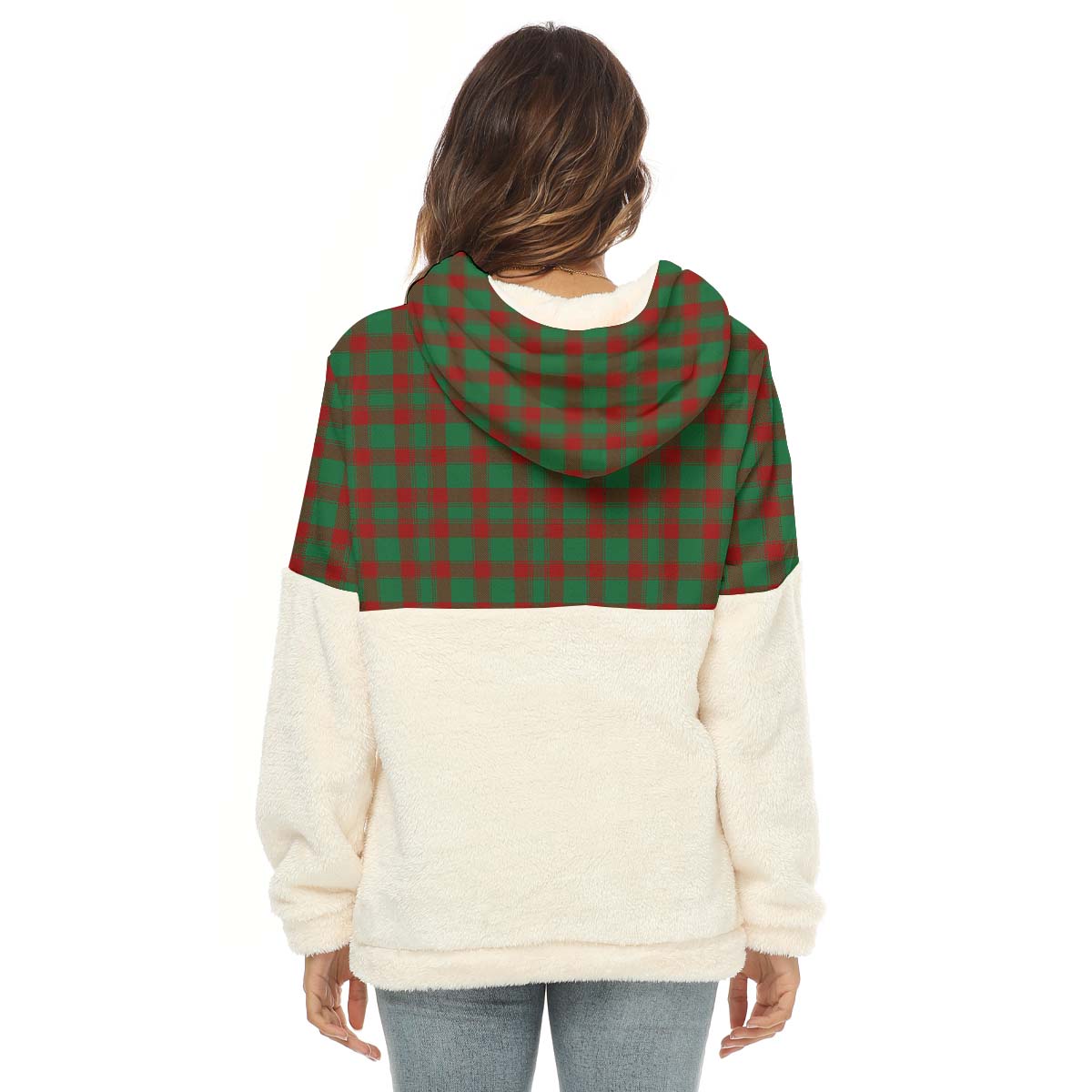 Donachie Tartan Half Style Women's Borg Fleece Hoodie with Half Zip - Tartan Vibes Clothing