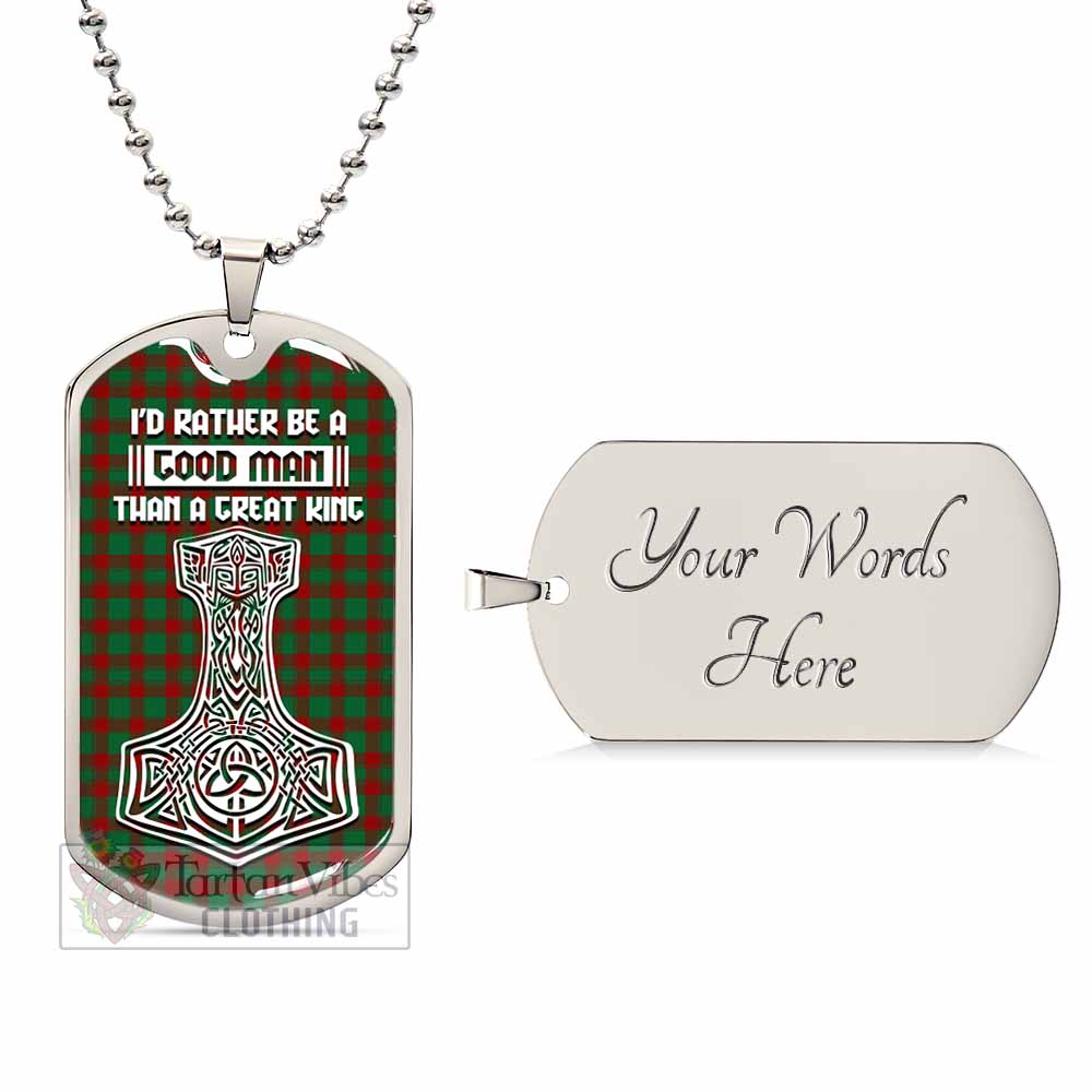 Donachie Tartan Dog Tag Necklace Viking Mjolnir Style Silver Yes - Tartan Vibes Clothing