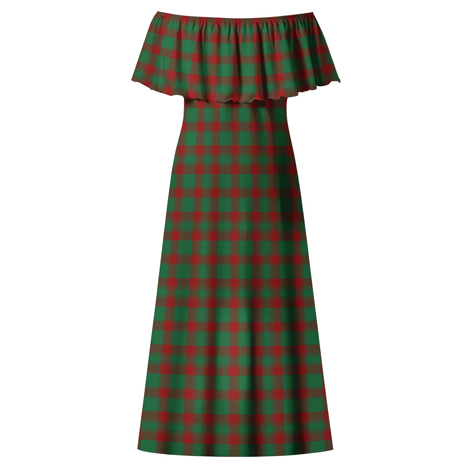 Donachie Tartan Off Shoulder Long Dress - Tartan Vibes Clothing