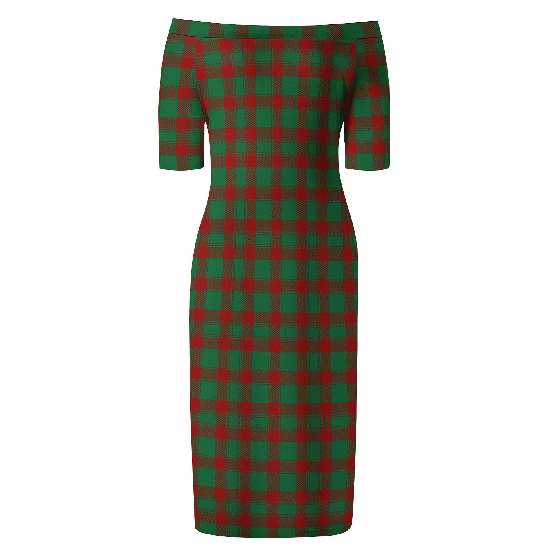 Donachie Tartan Off Shoulder Lady Dress - Tartan Vibes Clothing