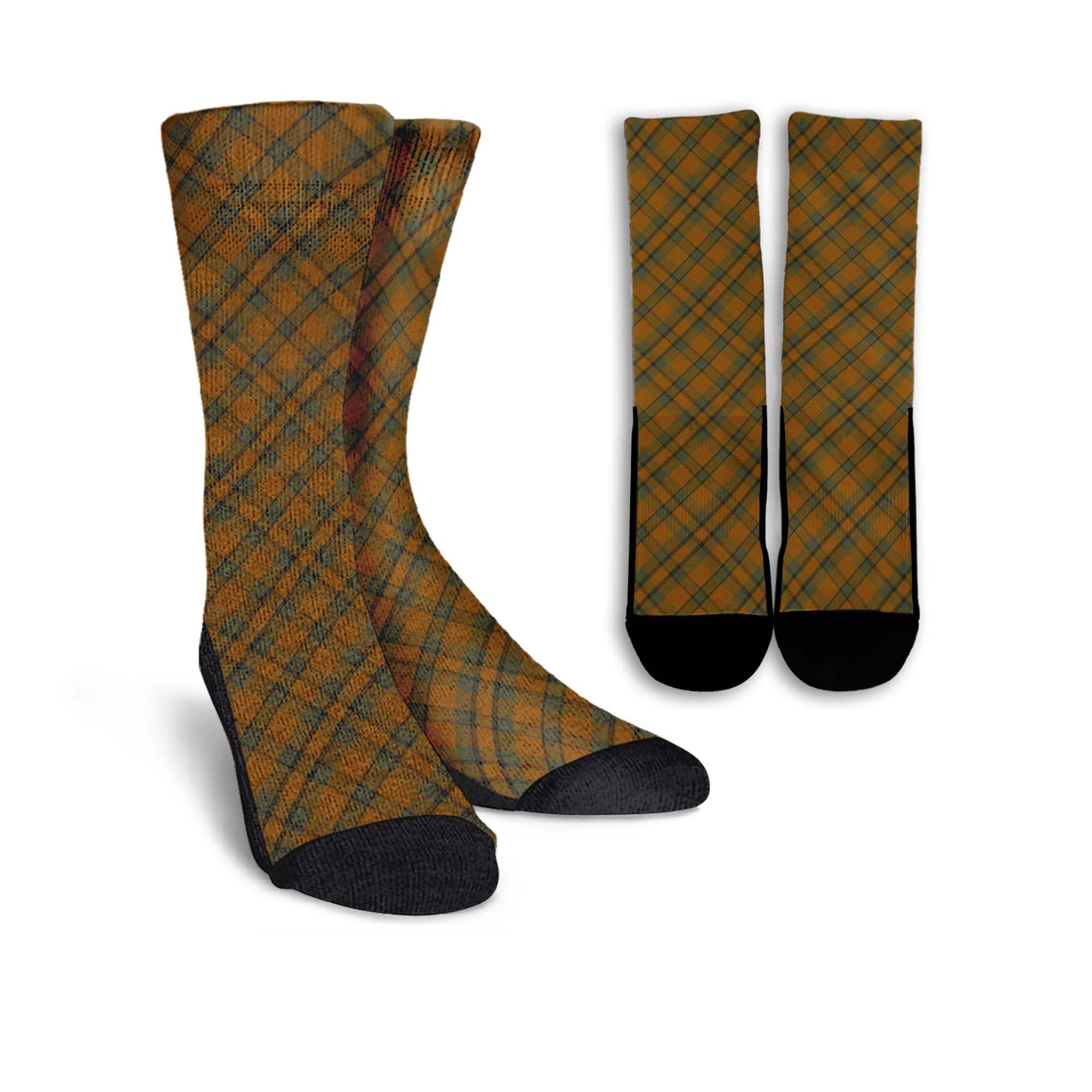 Donachie of Brockloch Ancient Hunting Tartan Crew Socks Cross Tartan Style - Tartanvibesclothing