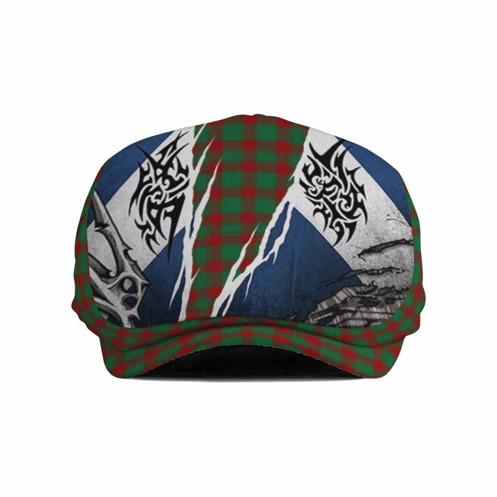 Donachie Tartan Flat Cap, Jeff Cap Scotland Flag Ripped Tribal Design