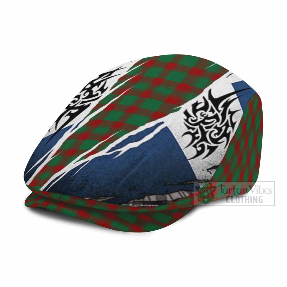 Donachie Tartan Flat Cap, Jeff Cap Scotland Flag Ripped Tribal Design
