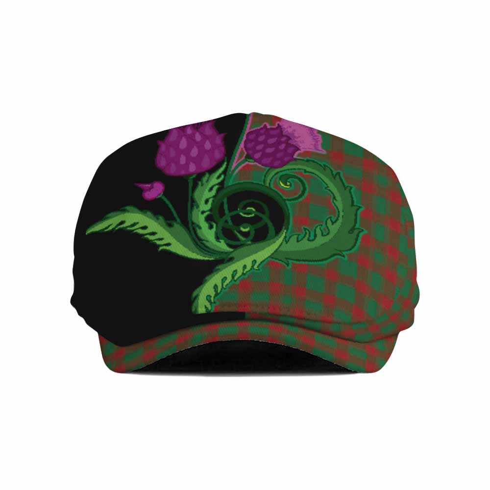 Donachie Tartan Flat Cap, Jeff Cap Traditional Scottish Thistle