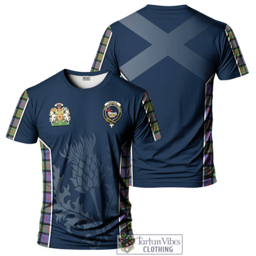 Donald Ancient Tartan T-Shirt with Family Crest and Scottish Thistle Vibes Sport Style