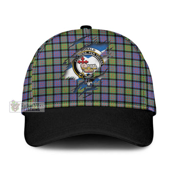 Donald Ancient Tartan Classic Cap with Family Crest In Me Style