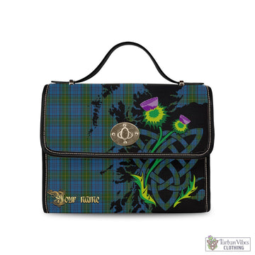 Donegal County Ireland Tartan Waterproof Canvas Bag with Scotland Map and Thistle Celtic Accents