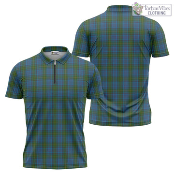Donegal County Ireland Tartan Zipper Polo Shirt