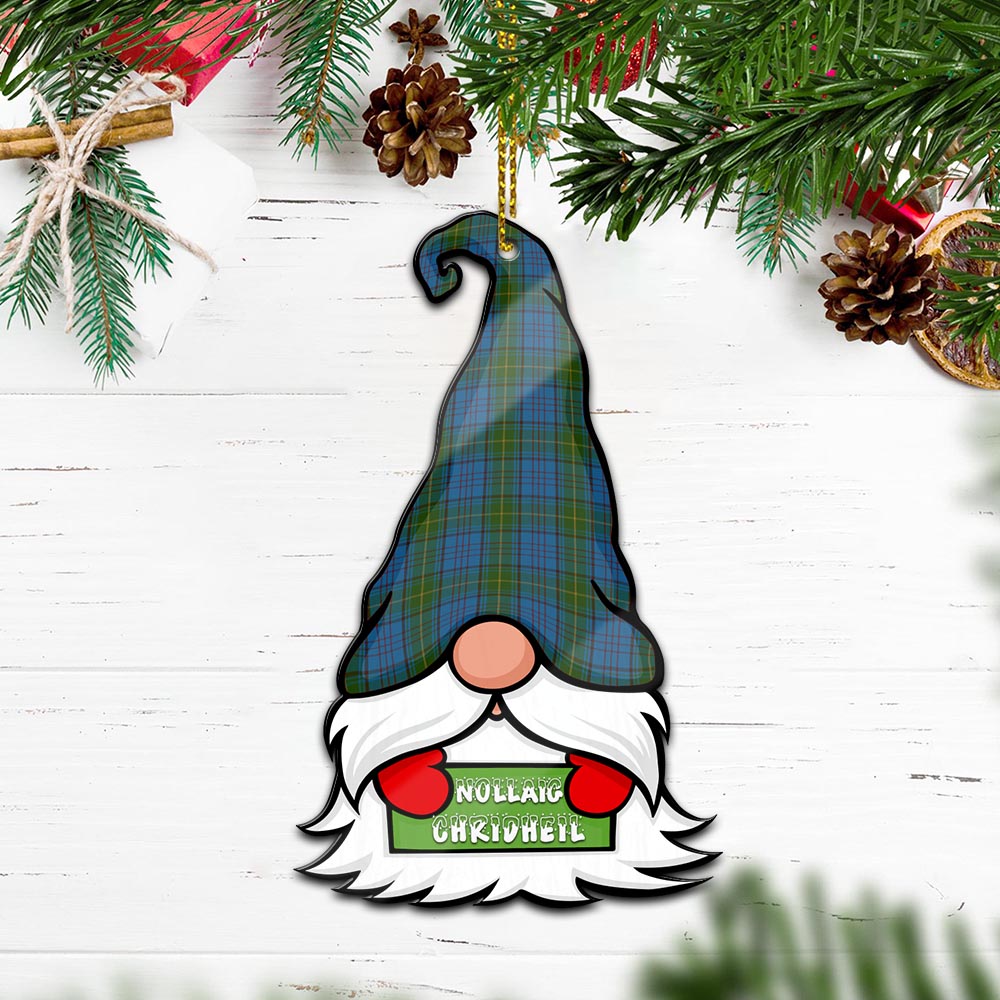 Donegal County Ireland Gnome Christmas Ornament with His Tartan Christmas Hat Wood Ornament - Tartanvibesclothing