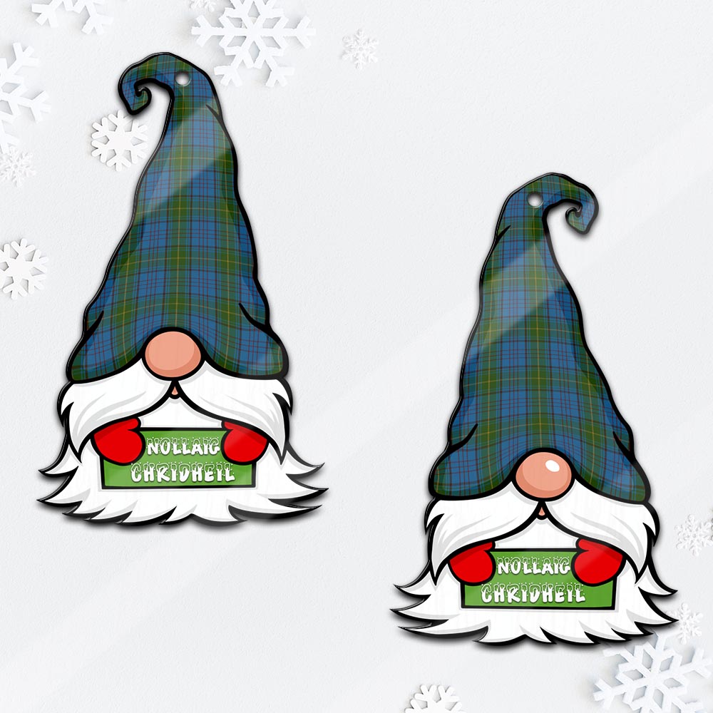 Donegal County Ireland Gnome Christmas Ornament with His Tartan Christmas Hat Mica Ornament - Tartanvibesclothing