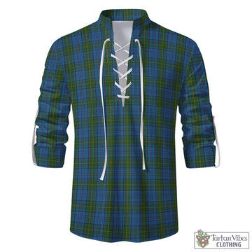 Donegal County Ireland Tartan Men's Scottish Traditional Jacobite Ghillie Kilt Shirt