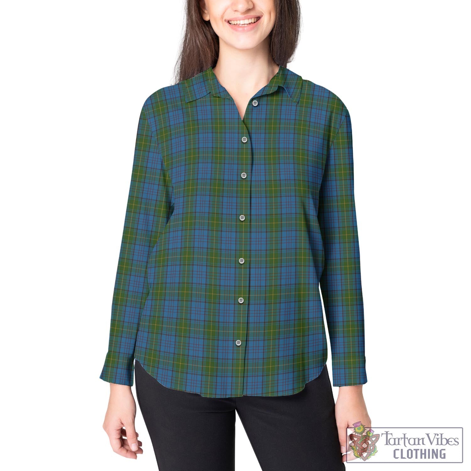 Donegal County Ireland Tartan Womens Casual Shirt