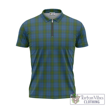 Donegal County Ireland Tartan Zipper Polo Shirt