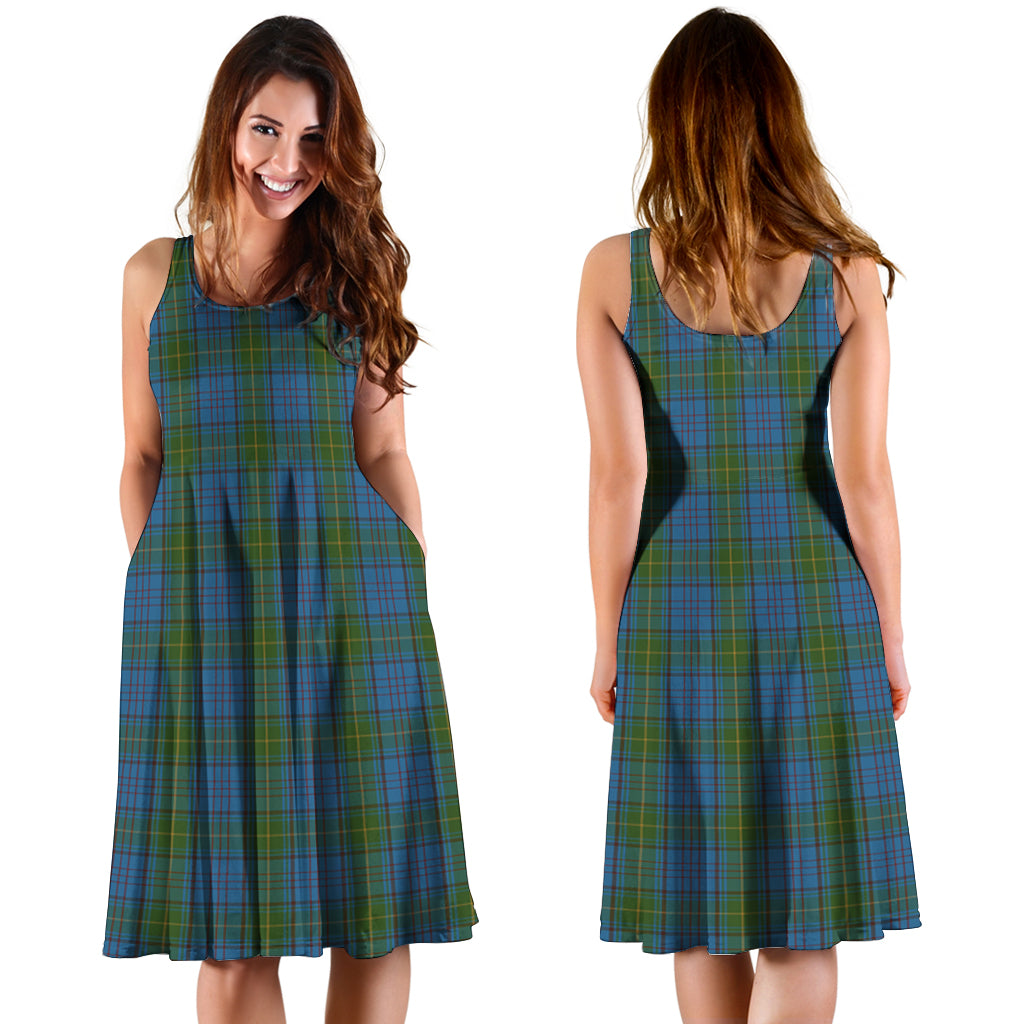 Donegal County Ireland Tartan Sleeveless Midi Womens Dress - Tartan Vibes Clothing
