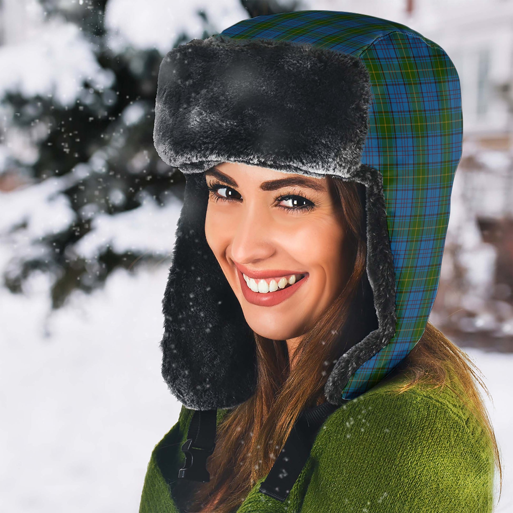 Donegal County Ireland Tartan Winter Trapper Hat - Tartanvibesclothing