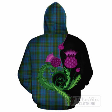 Donegal County Ireland Tartan Cotton Hoodie Traditional Scottish Thistle