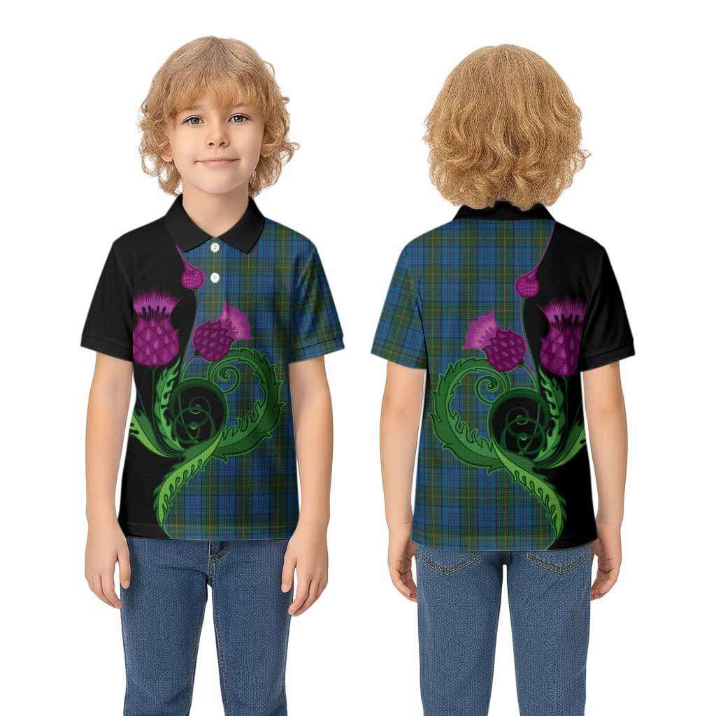 Donegal County Ireland Tartan Kid Polo Shirt Traditional Scottish Thistle