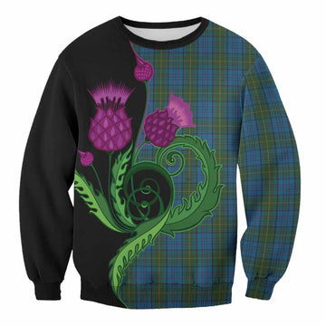 Donegal County Ireland Tartan Sweatshirt Traditional Scottish Thistle