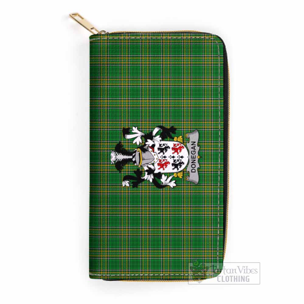 Donegan Irish Clan Tartan Women's Leather Wallet with Coat of Arms One Size 19.7*10.5*3.5 cm - Tartan Vibes Clothing