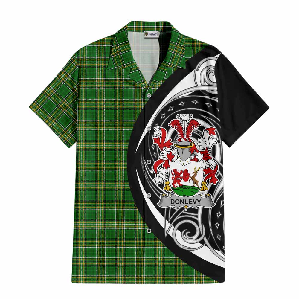 Tartan Vibes Clothing Donlevy Irish Clan Short Sleeve Button Shirt Celtic Circle Style