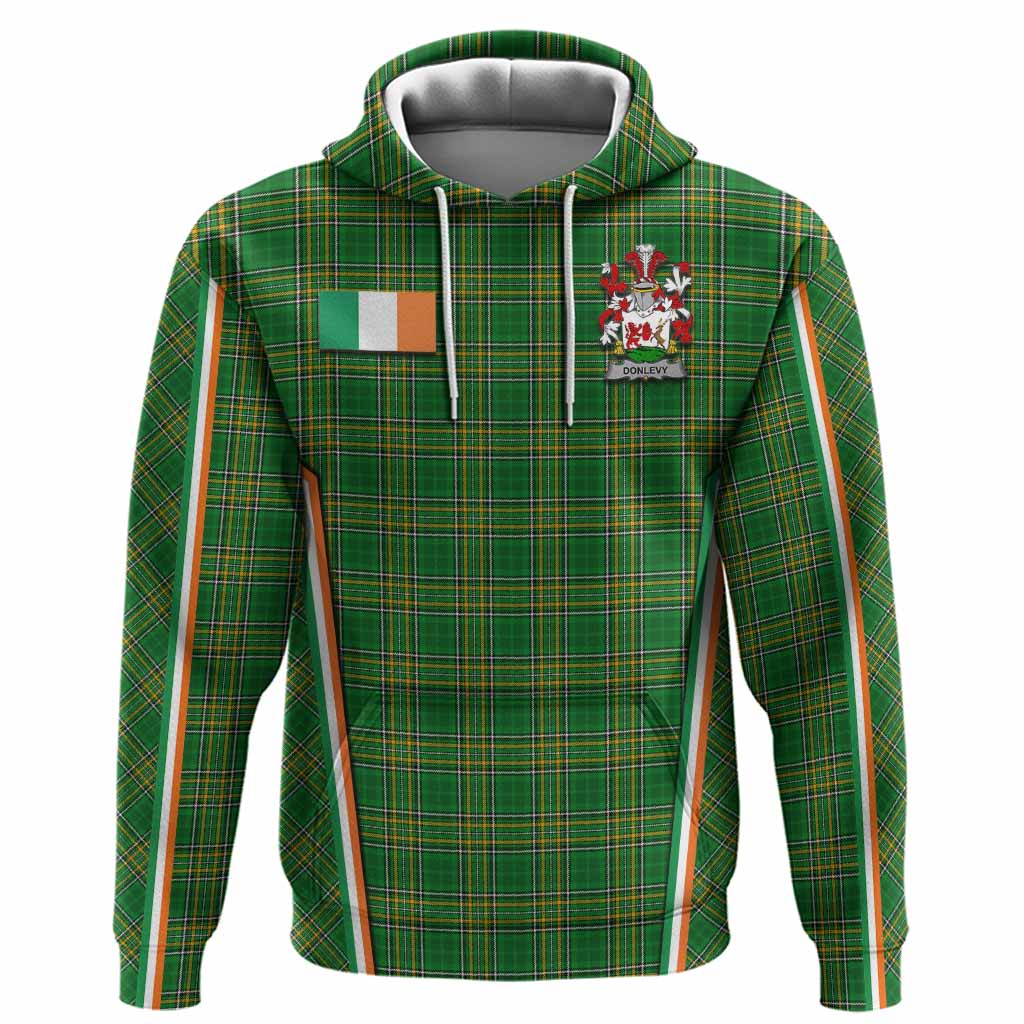 Donlevy Irish Clan Coat of Arm Tartan Hoodie Flag Style