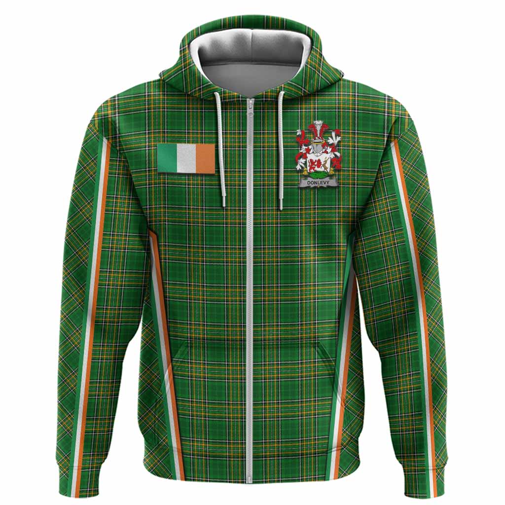 Donlevy Irish Clan Coat of Arm Tartan Hoodie Flag Style