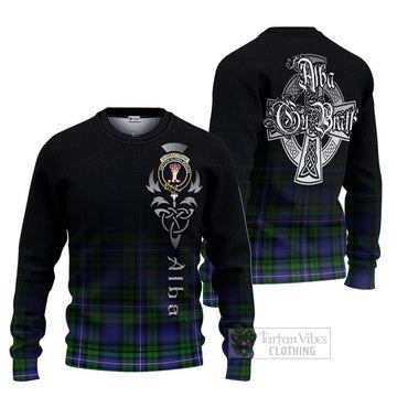 Donnachaidh Tartan Ugly Sweater Featuring Alba Gu Brath Family Crest Celtic Inspired