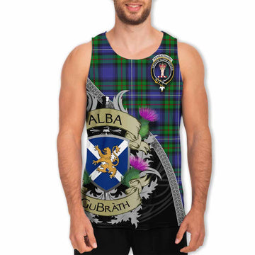 Donnachaidh Tartan Family Crest Men's Tank Top Lion Rampant Royal Thistle Shield Celtic Inspired