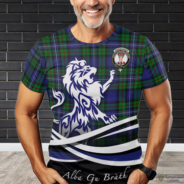 Donnachaidh Tartan T-Shirt with Alba Gu Brath Regal Lion Emblem