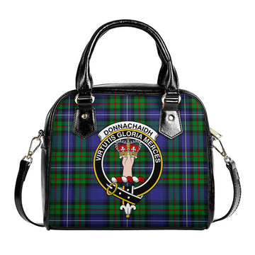 Donnachaidh Tartan Shoulder Handbags with Family Crest