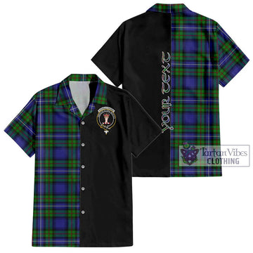 Donnachaidh Tartan Hawaiian Shirt with Family Crest and Half Of Me Style