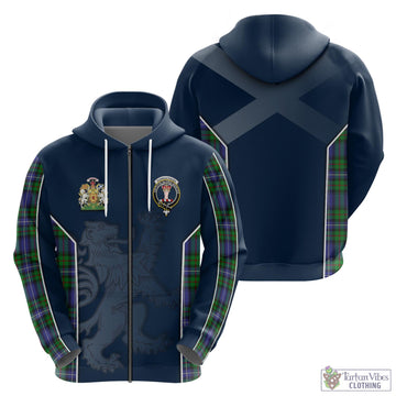 Donnachaidh Tartan Hoodie with Family Crest and Lion Rampant Vibes Sport Style