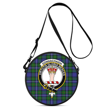 Donnachaidh Tartan Round Satchel Bags with Family Crest