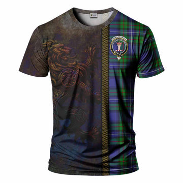 Donnachaidh Tartan Family Crest T-Shirt Alba Gu Brath Be Brave Lion Ancient Style