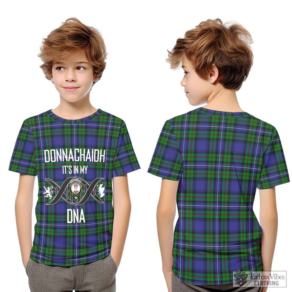 Donnachaidh Tartan Kid T-Shirt with Family Crest DNA In Me Style Youth XL Size14 - Tartanvibesclothing Shop