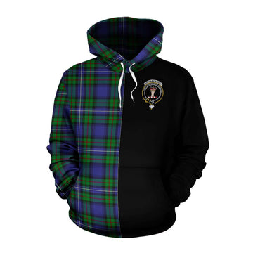 Donnachaidh Tartan Cotton Hoodie with Family Crest and Half Of Me Style