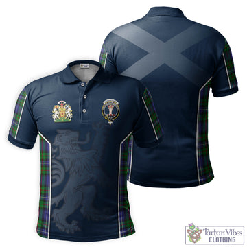 Donnachaidh Tartan Men's Polo Shirt with Family Crest and Lion Rampant Vibes Sport Style
