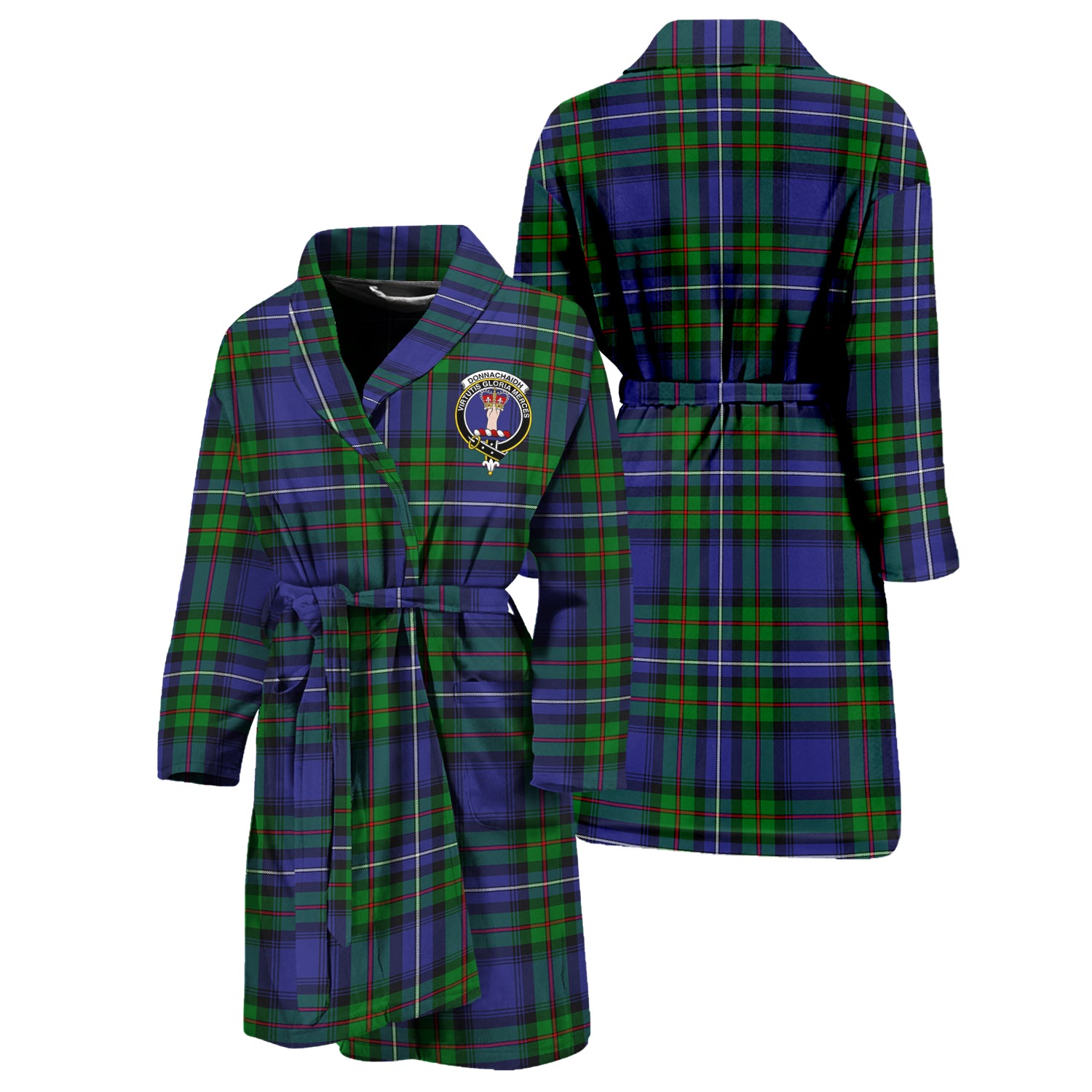 Donnachaidh Tartan Bathrobe with Family Crest