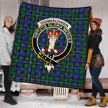 Donnachaidh Tartan Quilt with Family Crest