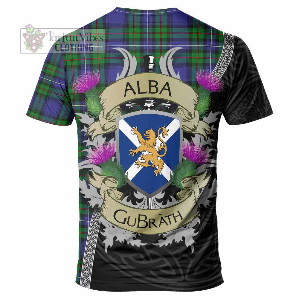 Tartan Vibes Clothing Donnachaidh Tartan Family Crest T-Shirt Lion Rampant Royal Thistle Shield Celtic Inspired