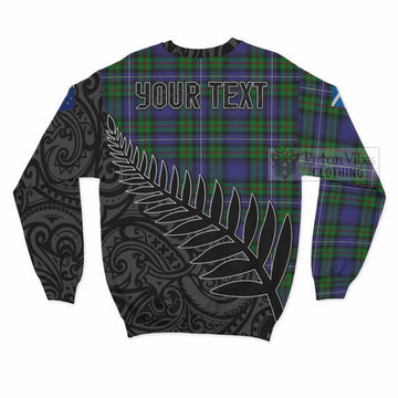 Donnachaidh Crest Tartan Sweatshirt with New Zealand Silver Fern Half Style