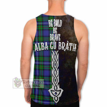 Donnachaidh Tartan Family Crest Men's Tank Top Alba Gu Brath Be Brave Lion Ancient Style