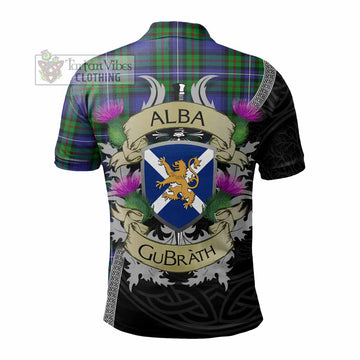 Donnachaidh Tartan Family Crest Polo Shirt Lion Rampant Royal Thistle Shield Celtic Inspired