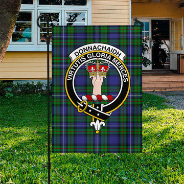 Donnachaidh Tartan Flag with Family Crest