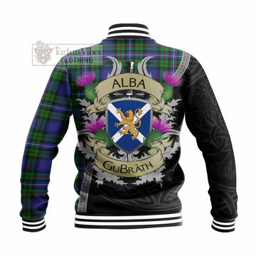 Donnachaidh Tartan Family Crest Baseball Jacket Lion Rampant Royal Thistle Shield Celtic Inspired
