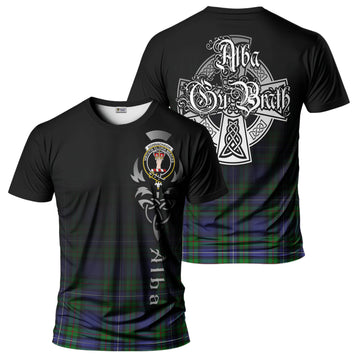Donnachaidh Tartan T-Shirt Featuring Alba Gu Brath Family Crest Celtic Inspired