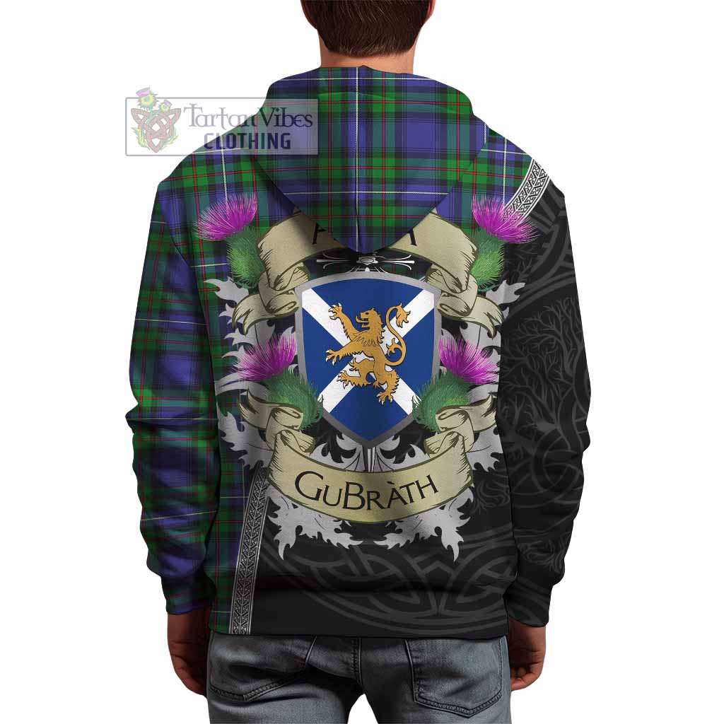 Tartan Vibes Clothing Donnachaidh Tartan Family Crest Hoodie Lion Rampant Royal Thistle Shield Celtic Inspired