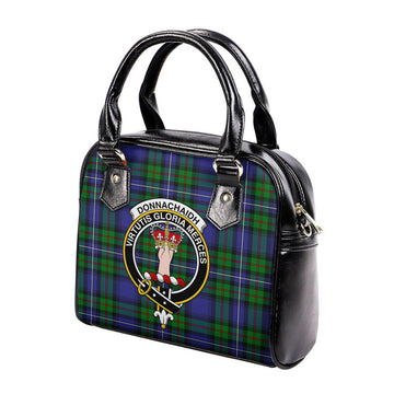 Donnachaidh Tartan Shoulder Handbags with Family Crest